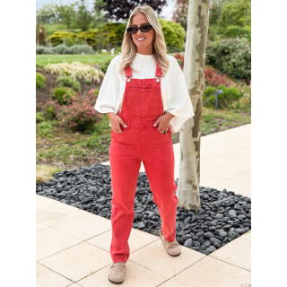 Salopette en jeans Erika - Rouge
