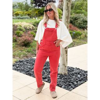 Salopette en jeans Erika - Rouge