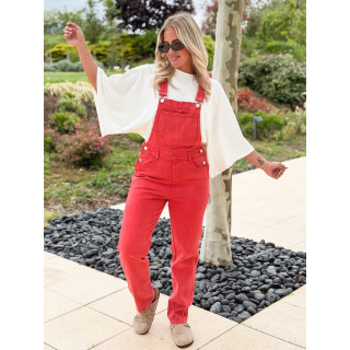 Salopette en jeans Erika - Rouge