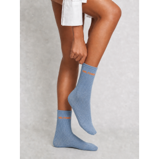 Chaussettes "GIRL POWER" - Bleu ciel/Orange