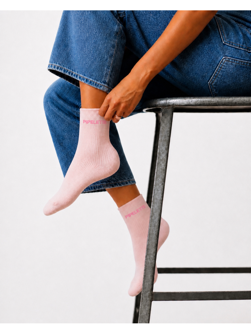 Chaussettes "Pipelette" - Rose clair