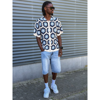Chemise en crochet Emiliano - Bleu