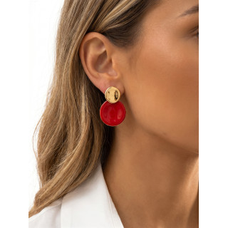 Boucles d'oreilles Andara - Doré/Rouge