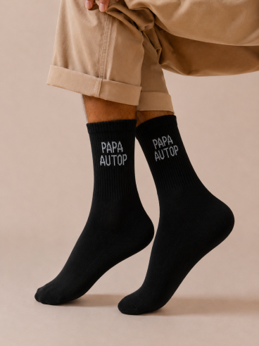 Chaussettes "Papa au top" - Noir