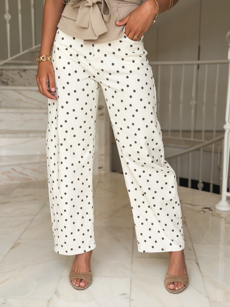 Pantalon à pois Fleur - Beige/marron