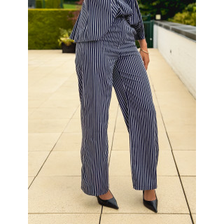 Pantalon ligné Roselyne - Bleu marine