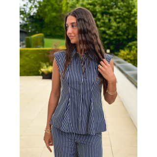 Chemise lignée Roselyne - Bleu marine