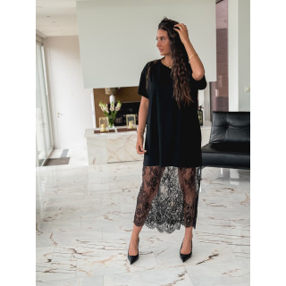 Robe t-shirt longue Gala - Noir