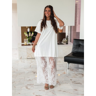 Robe t-shirt longue Gala - Blanc