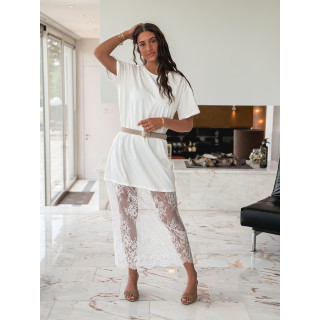 Robe t-shirt longue Gala - Blanc