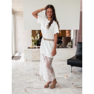 Robe t-shirt longue Gala - Blanc