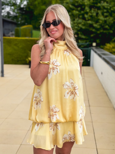 Robe à motifs Soania - Jaune