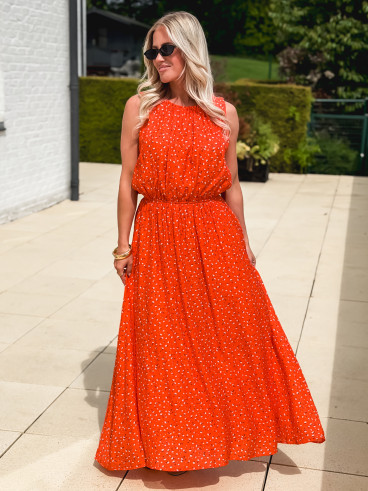 Robe longue Clémence - Corail