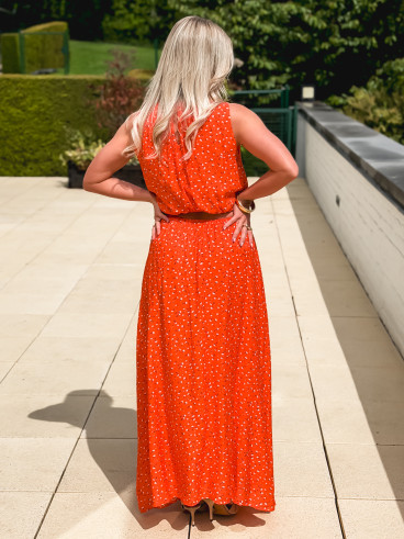 Robe longue Clémence - Corail
