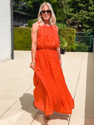 Robe longue Clémence - Corail