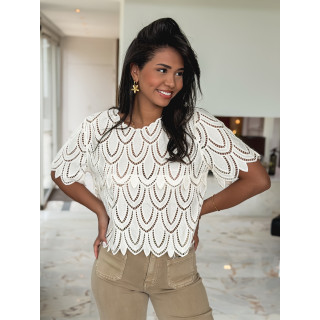Blouse en crochet Laurenciane - Ecru