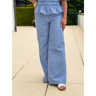 Pantalon ligné Roselyne - Bleu clair