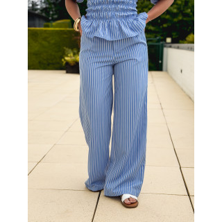 Pantalon ligné Roselyne - Bleu clair