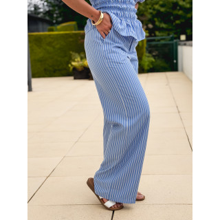 Pantalon ligné Roselyne - Bleu clair