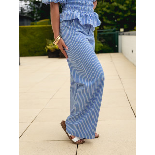 Pantalon ligné Roselyne - Bleu clair