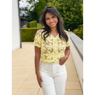 Blouse en crochet Jolia - Jaune