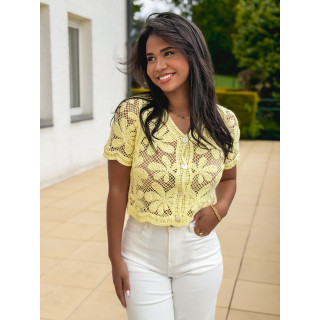 Blouse en crochet Jolia - Jaune