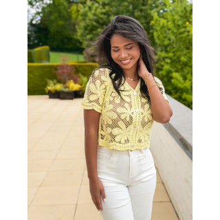 Blouse en crochet Jolia - Jaune