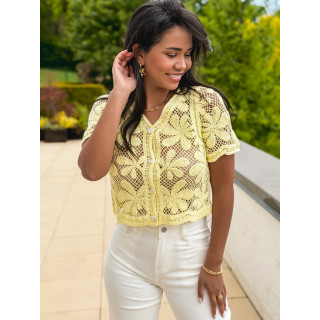Blouse en crochet Jolia - Jaune