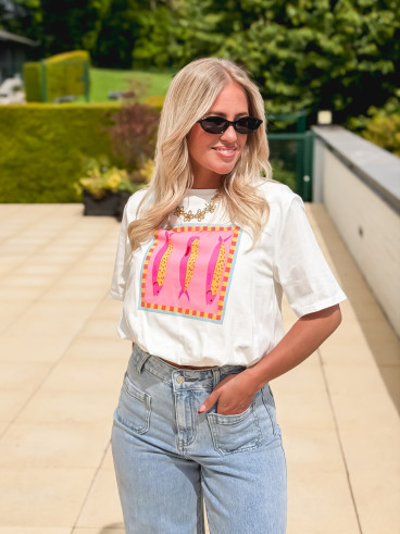 Crop t-shirt court Nori - Blanc