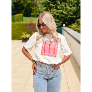 Crop t-shirt court Nori - Blanc