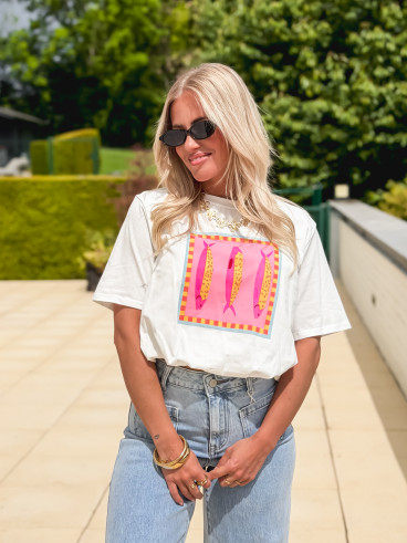 Crop t-shirt court Nori - Blanc