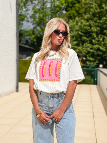 Crop t-shirt court Nori - Blanc