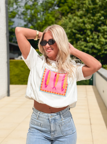 Crop t-shirt court Nori - Blanc