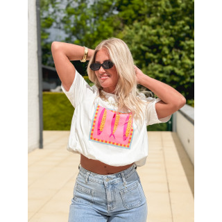 Crop t-shirt court Nori - Blanc