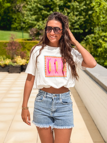 T-shirt court Nori - Blanc