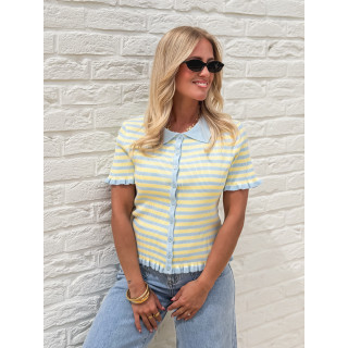 Blouse lignée Ivy - Bleu/Jaune