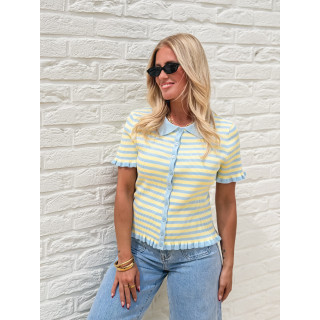 Blouse lignée Ivy - Bleu/Jaune
