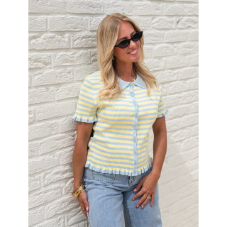 Blouse lignée Ivy - Bleu/Jaune