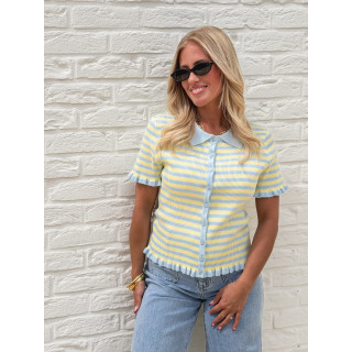 Blouse lignée Ivy - Bleu/Jaune