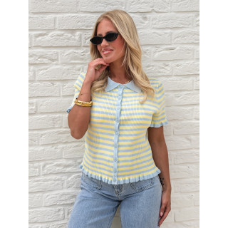 Blouse lignée Ivy - Bleu/Jaune