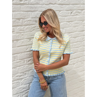 Blouse lignée Ivy - Bleu/Jaune