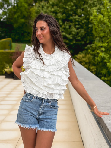 Blouse Malaysia - Blanc