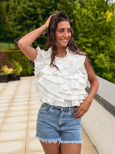 Blouse Malaysia - Blanc