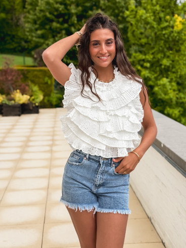Blouse Malaysia - Blanc
