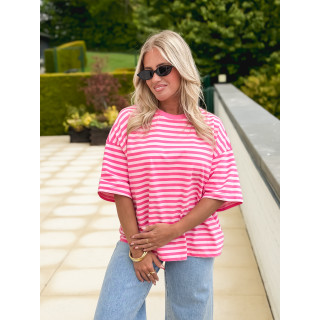 T-shirt ligné Kayla - Rose