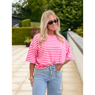 T-shirt ligné Kayla - Rose