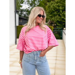 T-shirt ligné Kayla - Rose
