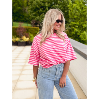 T-shirt ligné Kayla - Rose
