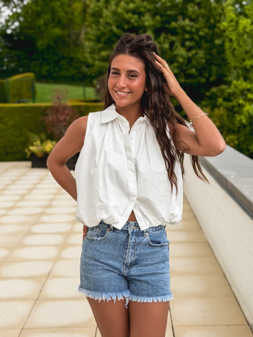 Chemise sans manches Delphia - Blanc