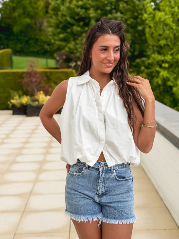 Chemise sans manches Delphia - Blanc